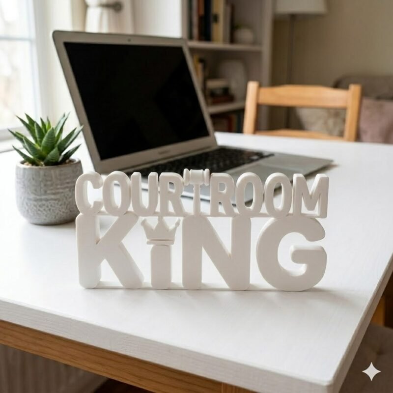 Courtroom King 3D Printed Desk Sign for Lawyers | Legal Office Decor Gift - Image 7