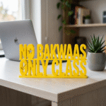 No Bakwaas Only Class 3D Printed Desk Sign | Funny Office Decor Gift - Image 2