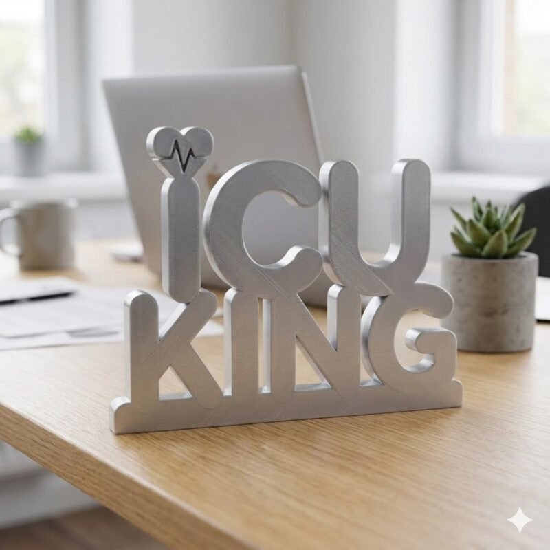 ICU King 3D Printed Doctor Name Plate for Desk | Hospital & Clinic Decor Gift - Image 6