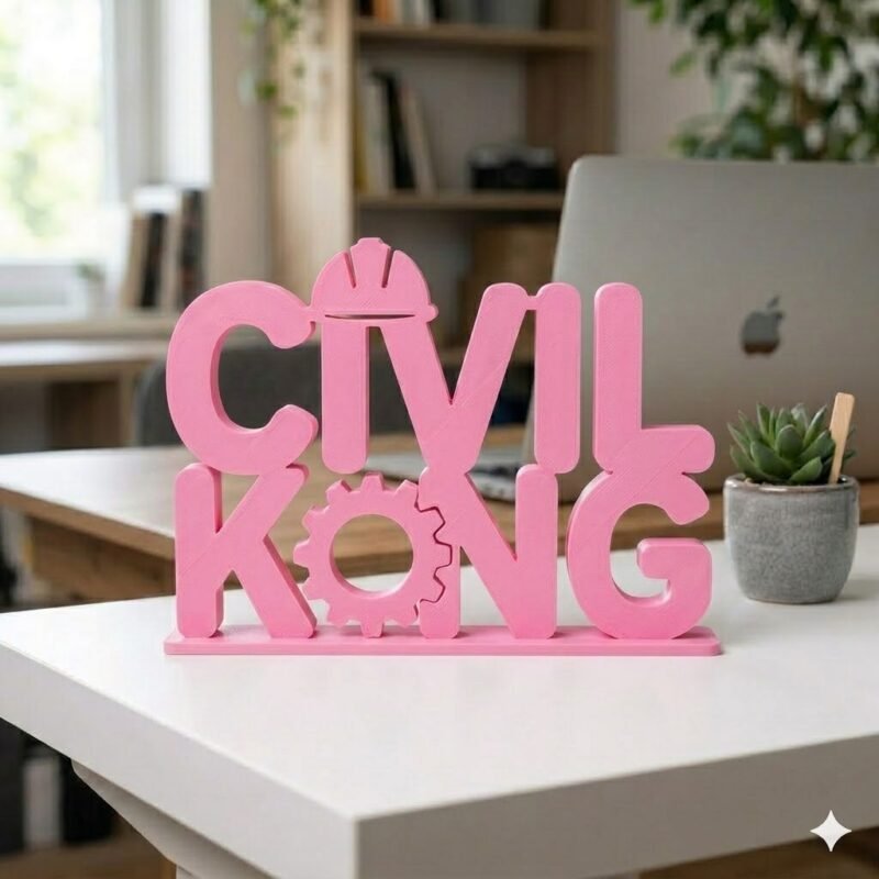 Civil King 3D Printed Desk Name Plate for Civil Engineers, Office Table Decor Gift - Image 7