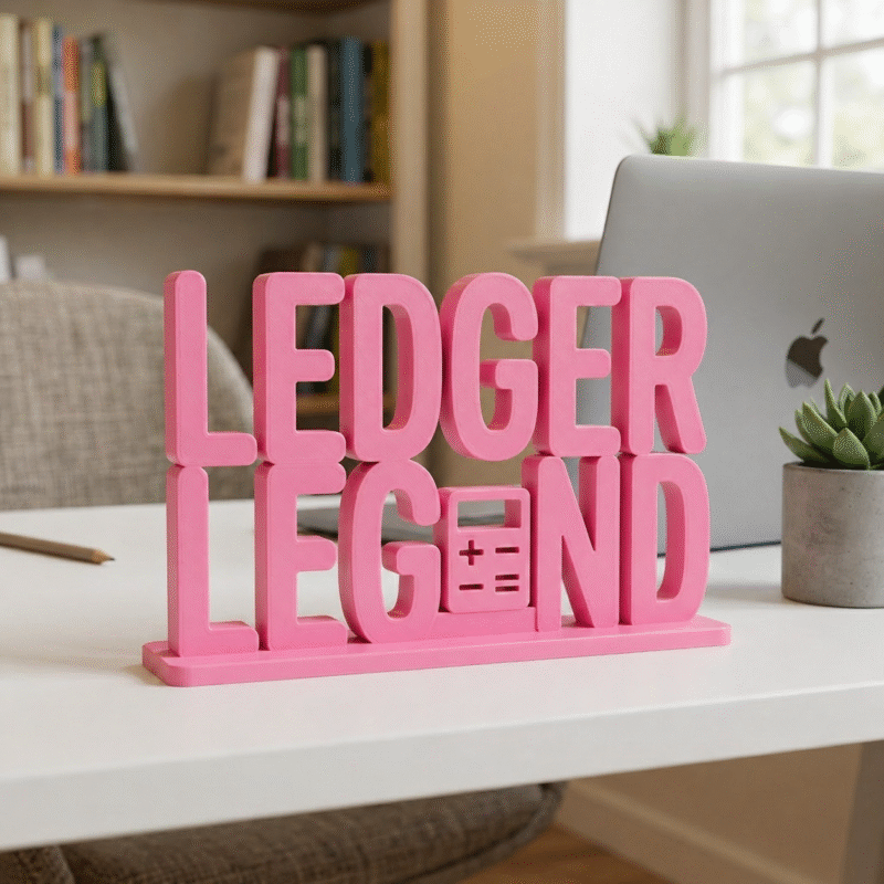 Ledger Legend 3D Printed Desk Name Plate for Accountants & Finance Office Decor - Image 2