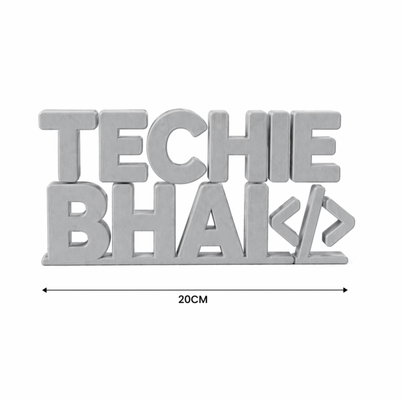 Techie Bhai 3D Printed Desk Sign for Developer Office Desk Decor - Image 2