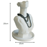 Premium White Necklace Display Bust Stand | 3D Printed Jewellery Mannequin Holder | Durable Lightweight Plastic Necklace Display for Shop, Home, Exhibition & Dressing Table(White Color) - Image 2