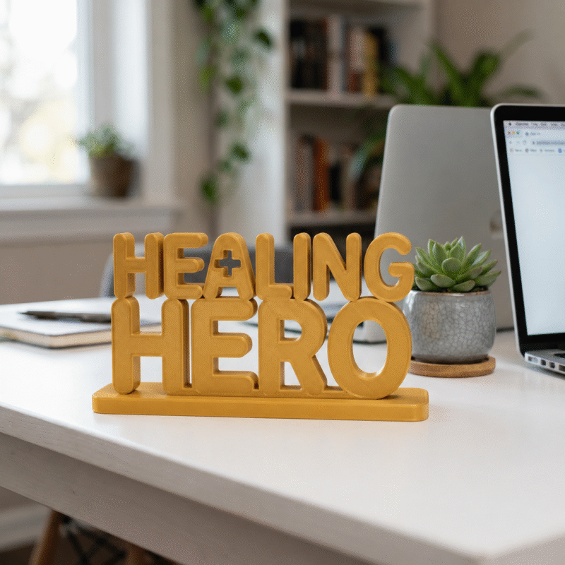 Healing Hero 3D Printed Desk Sign for Doctors & Nurses | Medical Gift Decor - Image 2