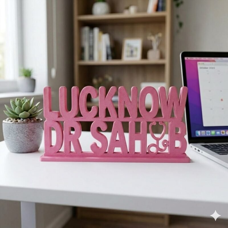 Lucknow Dr Sahab 3D Printed Doctor Name Plate | Personalized Desk Sign for Clinic & Hospital - Image 3