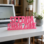 Seedha Swag Zone 3D Printed Desk Sign | Office Decor & Corporate Gift - Image 4