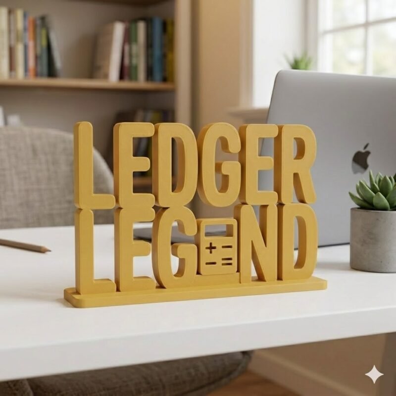 Ledger Legend 3D Printed Desk Name Plate for Accountants & Finance Office Decor - Image 9