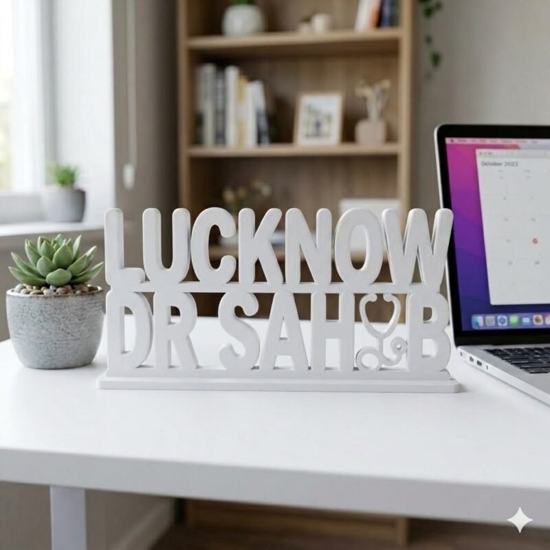 Lucknow Dr Sahab 3D Printed Doctor Name Plate | Personalized Desk Sign for Clinic & Hospital - Image 4