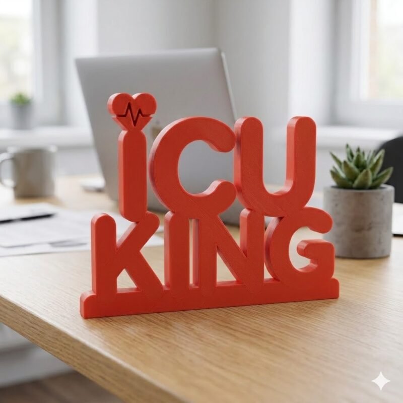 ICU King 3D Printed Doctor Name Plate for Desk | Hospital & Clinic Decor Gift - Image 5