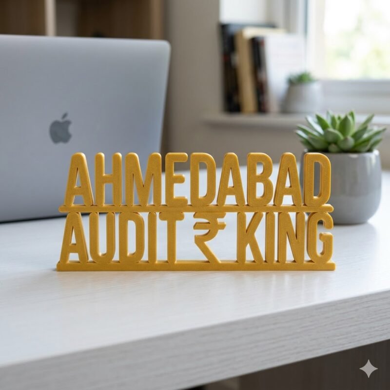 Ahmedabad Audit King 3D Printed Desk Name Plate for CA | Office Decor Gift - Image 9