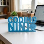 Coding Ninja 3D Printed Desk Sign for Developers, IT Office Decor, Programmer Gift - Image 2