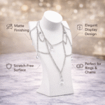 Premium Necklace Display Bust Stand – 3D Printed Jewelry Holder for Dressing Table, Shop & Exhibition Use, Lightweight Durable Plastic Neck Stand, Space Saving Organizer for Chains & Accessories(White Color) - Image 3