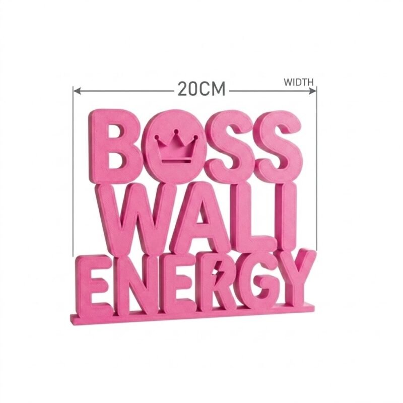 Boss Wali Energy 3D Printed Desk Sign | Office Motivational Decor Gift - Image 4