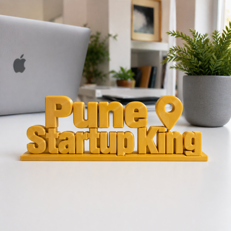 Pune Startup King 3D Printed Desk Sign | Office Decor for Startups & Entrepreneurs - Image 8