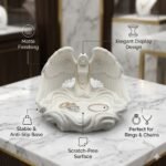 Angel Wings Jewelry Dish Organizer | Premium 3D Printed Vanity Tray | Decorative Ring & Earring Holder for Dressing Table | Lightweight Durable Jewelry Storage for Home Decor & Gift(White Color) - Image 4