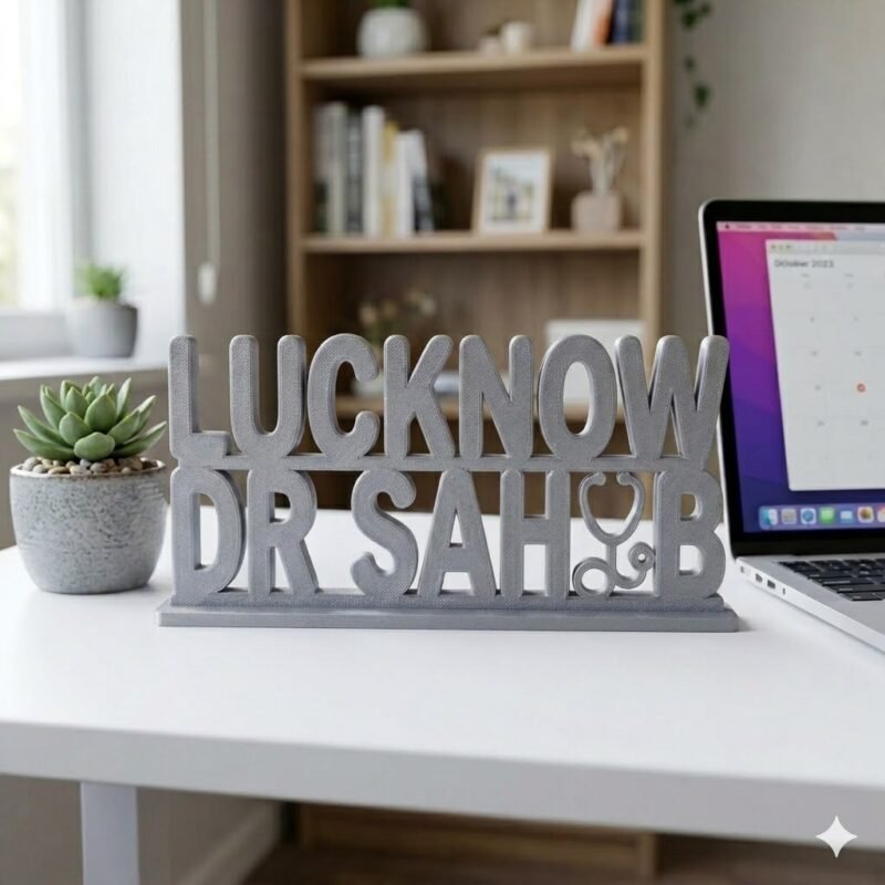 Lucknow Dr Sahab 3D Printed Doctor Name Plate | Personalized Desk Sign for Clinic & Hospital - Image 5