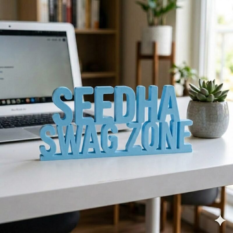 Seedha Swag Zone 3D Printed Desk Sign | Office Decor & Corporate Gift - Image 6