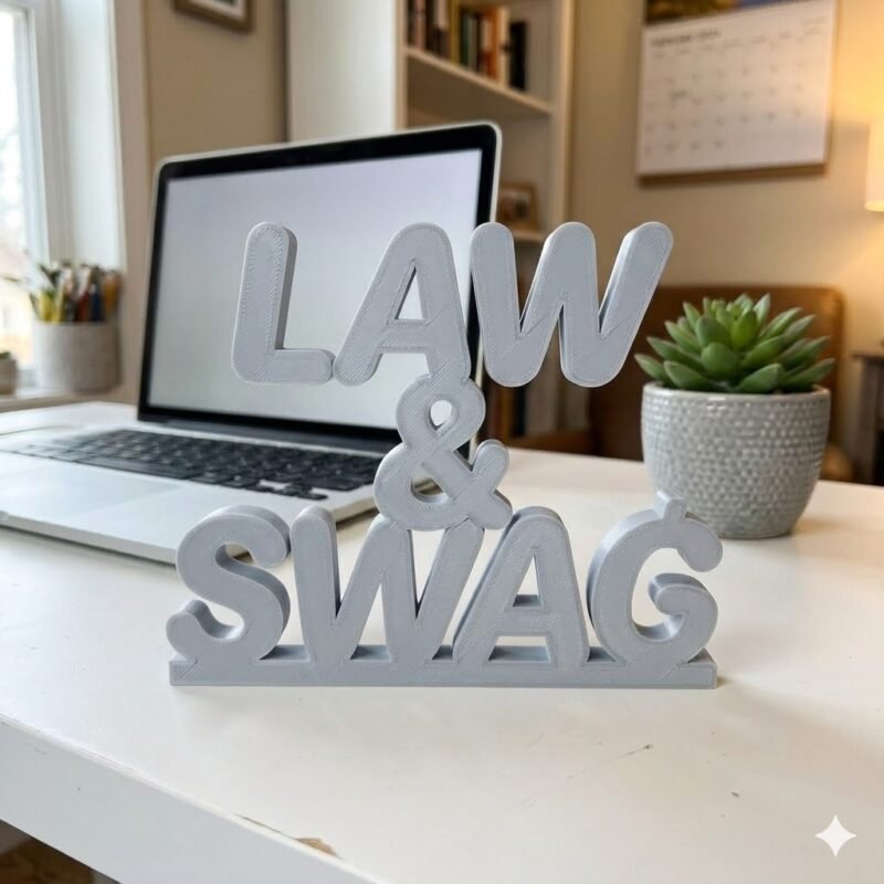 Law & Swag 3D Printed Desk Sign for Lawyer Office Decor - Image 7
