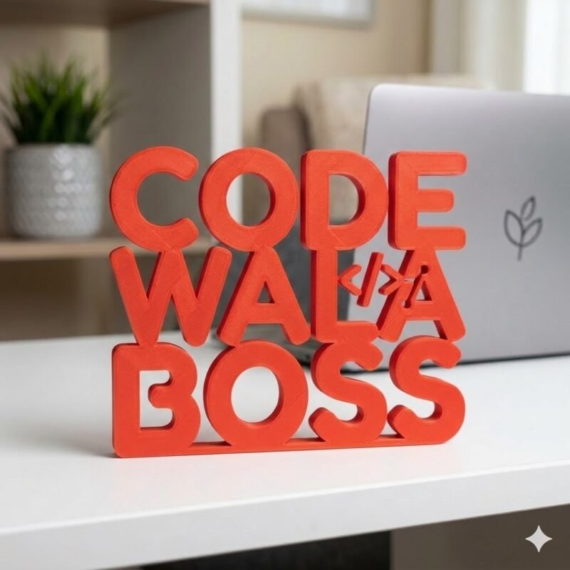 Code Wala Boss 3D Printed Desk Sign for Developer Desk Decor - Image 3