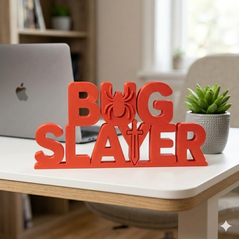 Bug Slayer 3D Printed Desk Sign for Gamer Coding Desk Decor - Image 5