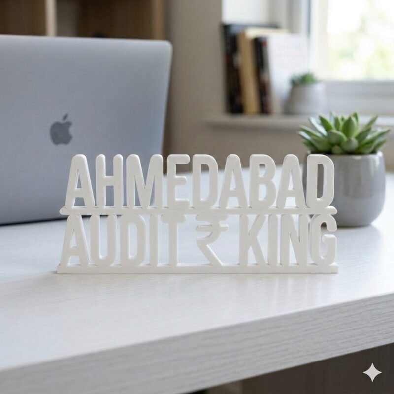 Ahmedabad Audit King 3D Printed Desk Name Plate for CA | Office Decor Gift - Image 8