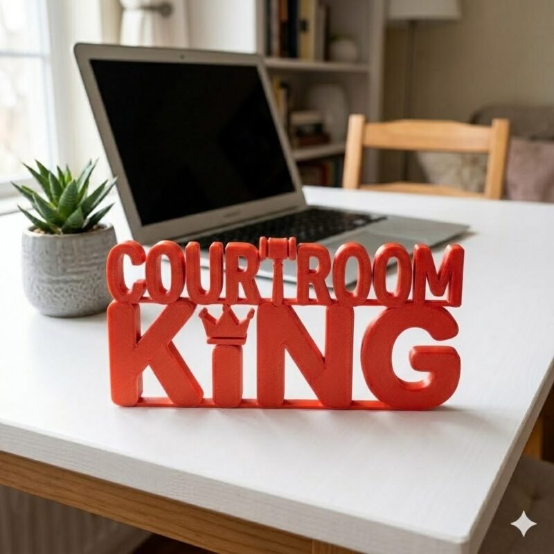 Courtroom King 3D Printed Desk Sign for Lawyers | Legal Office Decor Gift - Image 4