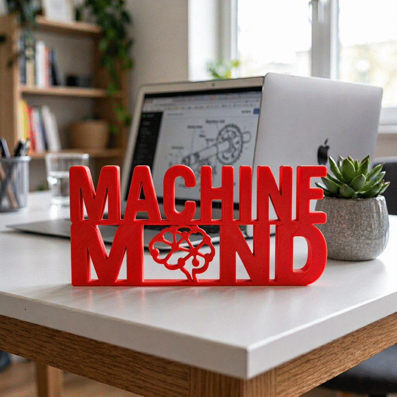 Machine Mind 3D Printed Desk Sign for Office, Workspace Decor & Tech Table Styling - Image 5