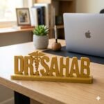 Dr Sahab 3D Printed Name Plate for Clinic, Doctor Desk Sign & Medical Office Decor