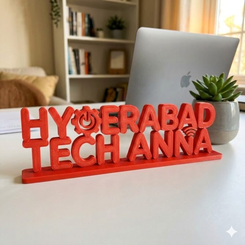 Hyderabad Tech Anna 3D Printed Desk Sign for Office Decor and Tech Gifts - Image 6
