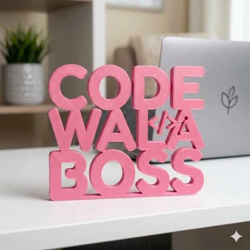 Code Wala Boss 3D Printed Desk Sign for Developer Desk Decor - Image 7
