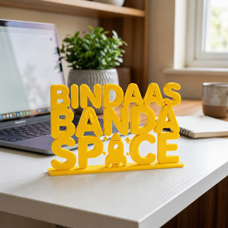 Bindaas Banda Desk Sign 3D Printed Office Gift Decor - Image 2