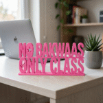 No Bakwaas Only Class 3D Printed Desk Sign | Funny Office Decor Gift - Image 3