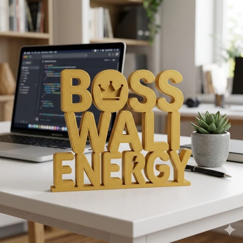 Boss Wali Energy 3D Printed Desk Sign | Office Motivational Decor Gift - Image 9