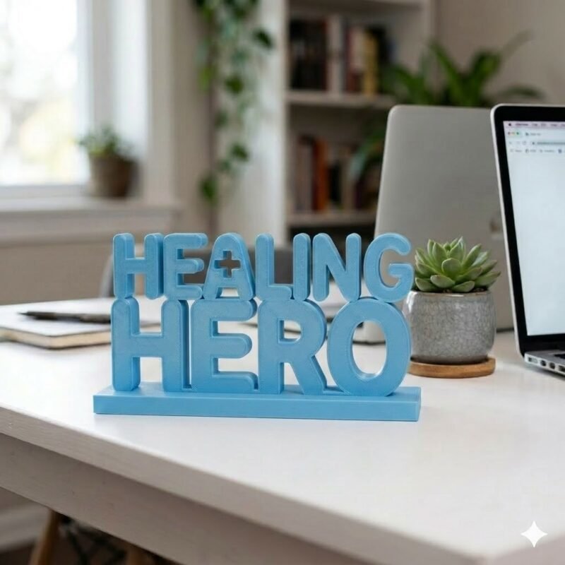 Healing Hero 3D Printed Desk Sign for Doctors & Nurses | Medical Gift Decor - Image 4