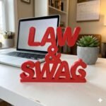 Law & Swag 3D Printed Desk Sign for Lawyer Office Decor - Image 5