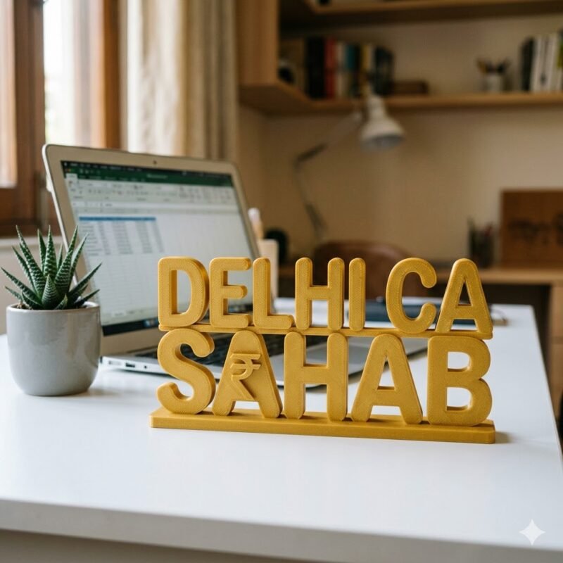 Delhi CA Sahab 3D Printed Name Plate for CA Office | Chartered Accountant Desk Sign Gift - Image 9