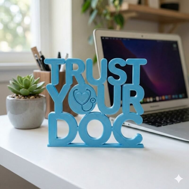 Trust Your Doc 3D Printed Doctor Name Plate | Clinic Desk Sign & Medical Gift - Image 4