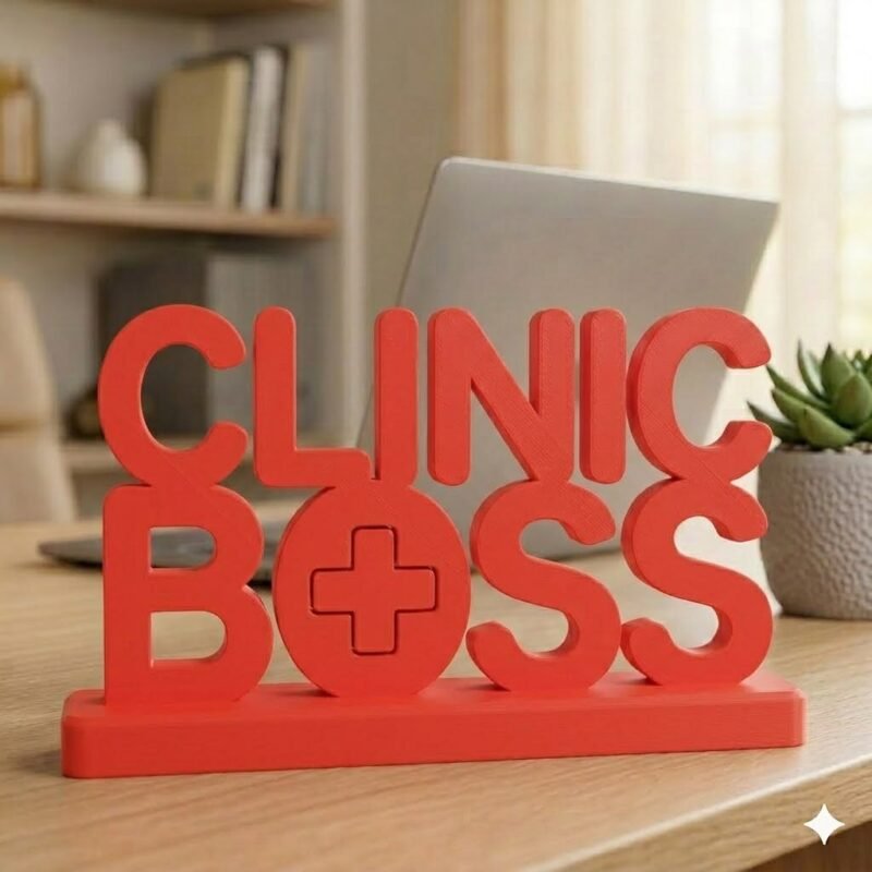 Clinic Boss 3D Printed Desk Name Plate for Doctors & Clinics | Medical Office Decor Gift - Image 7