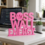 Boss Wali Energy 3D Printed Desk Sign | Office Motivational Decor Gift - Image 5