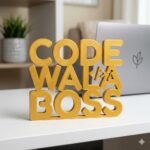 Code Wala Boss 3D Printed Desk Sign for Developer Desk Decor