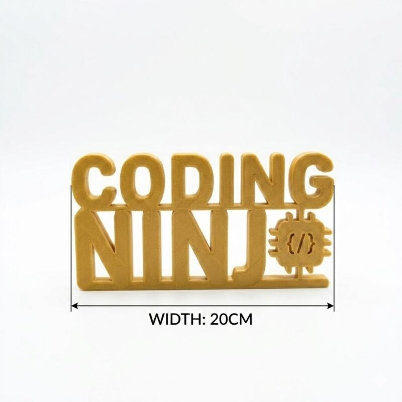 Coding Ninja 3D Printed Desk Sign for Developers, IT Office Decor, Programmer Gift - Image 6