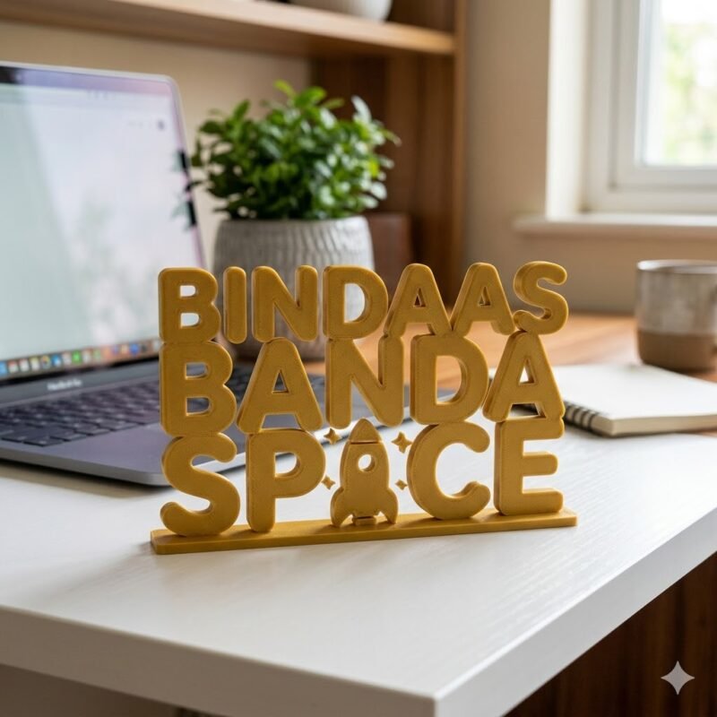 Bindaas Banda Desk Sign 3D Printed Office Gift Decor - Image 9