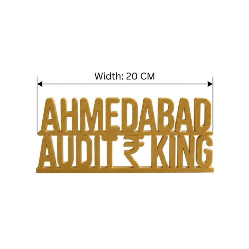 Ahmedabad Audit King 3D Printed Desk Name Plate for CA | Office Decor Gift - Image 2