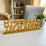 Hyderabad Tech Anna 3D Printed Desk Sign for Office Decor and Tech Gifts