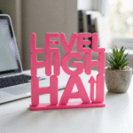 Level High Hai 3D Printed Desk Decor | Motivational Office Table Sign | Study & Workspace Gift - Image 3