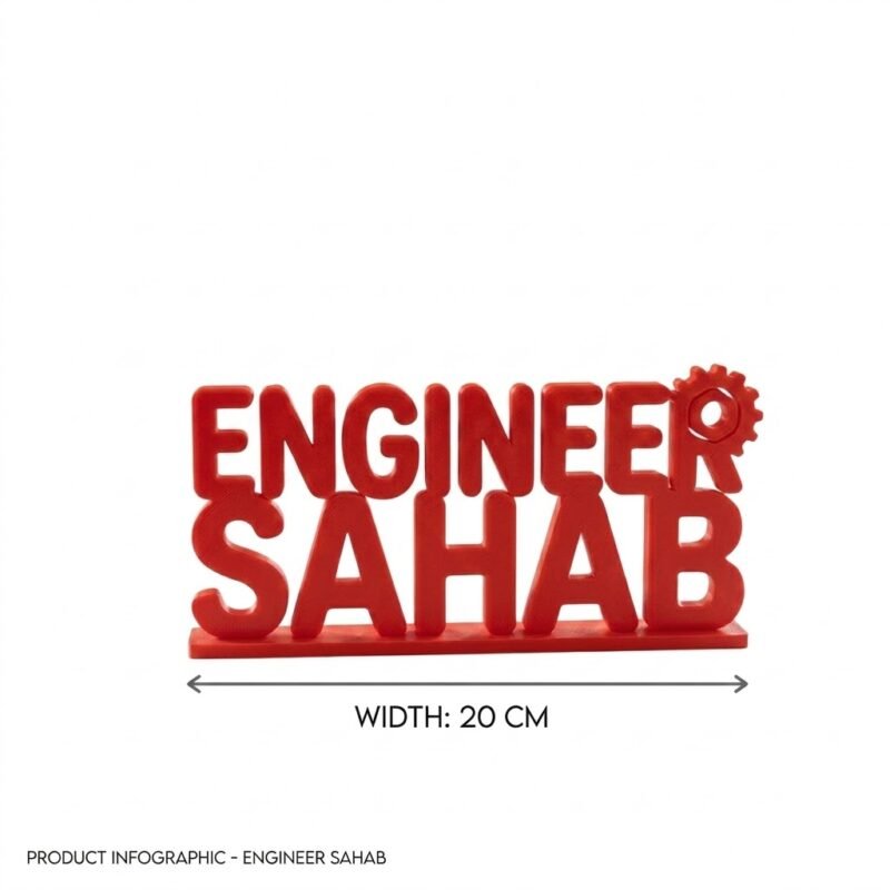 Engineer Sahab 3D Printed Desk Sign for Engineers Gift - Image 7