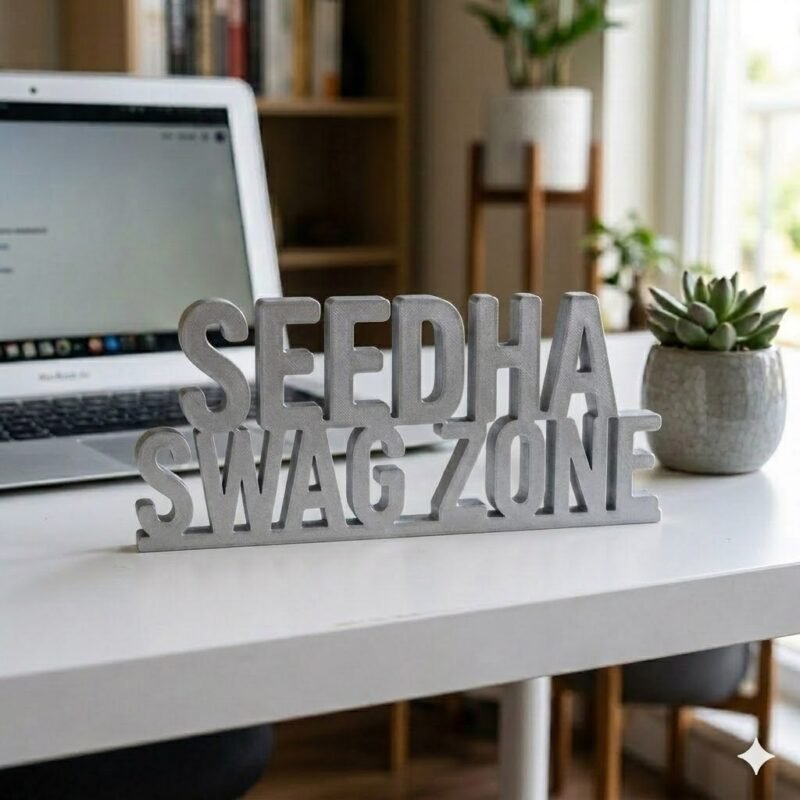 Seedha Swag Zone 3D Printed Desk Sign | Office Decor & Corporate Gift - Image 7