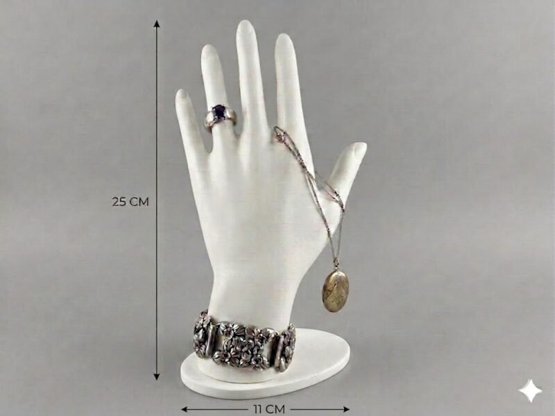 Premium White Jewellery Hand Holder Stand | 3D Printed Ring Bracelet Necklace Display | Durable Lightweight Plastic Organizer | Space Saving Jewelry Stand for Home, Shop & Exhibition(White Color) - Image 4