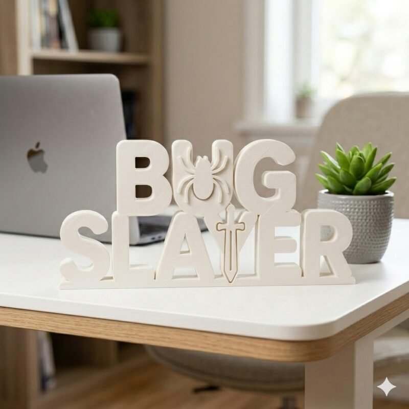 Bug Slayer 3D Printed Desk Sign for Gamer Coding Desk Decor - Image 3