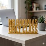 No Bakwaas Only Class 3D Printed Desk Sign | Funny Office Decor Gift
